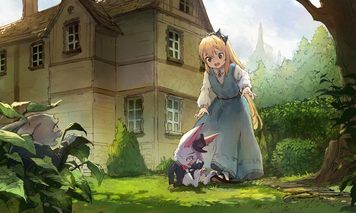 This is a pixiv picture whose title is Alice in Wonderland.