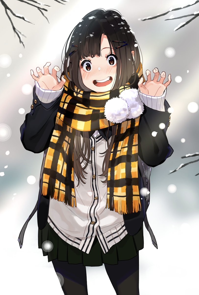 This is a pixiv picture whose title is 冬とマフモコJK❆.