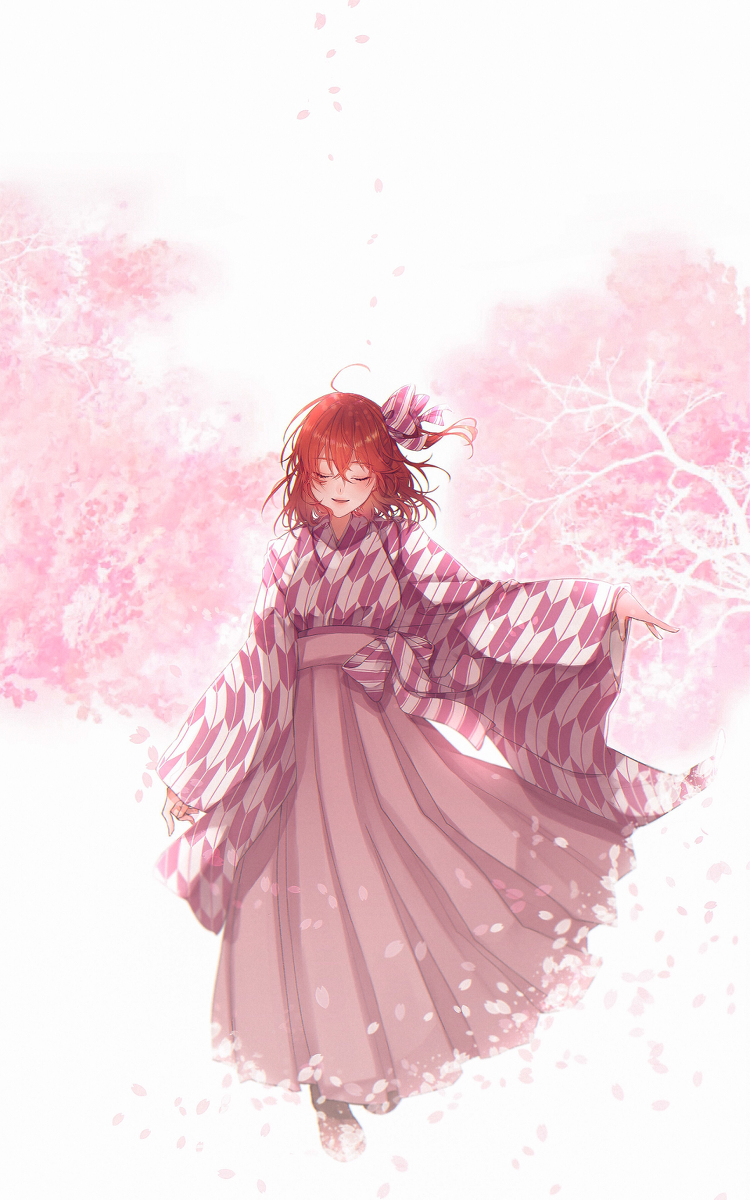 This is a pixiv picture whose title is 春風遊歩道.