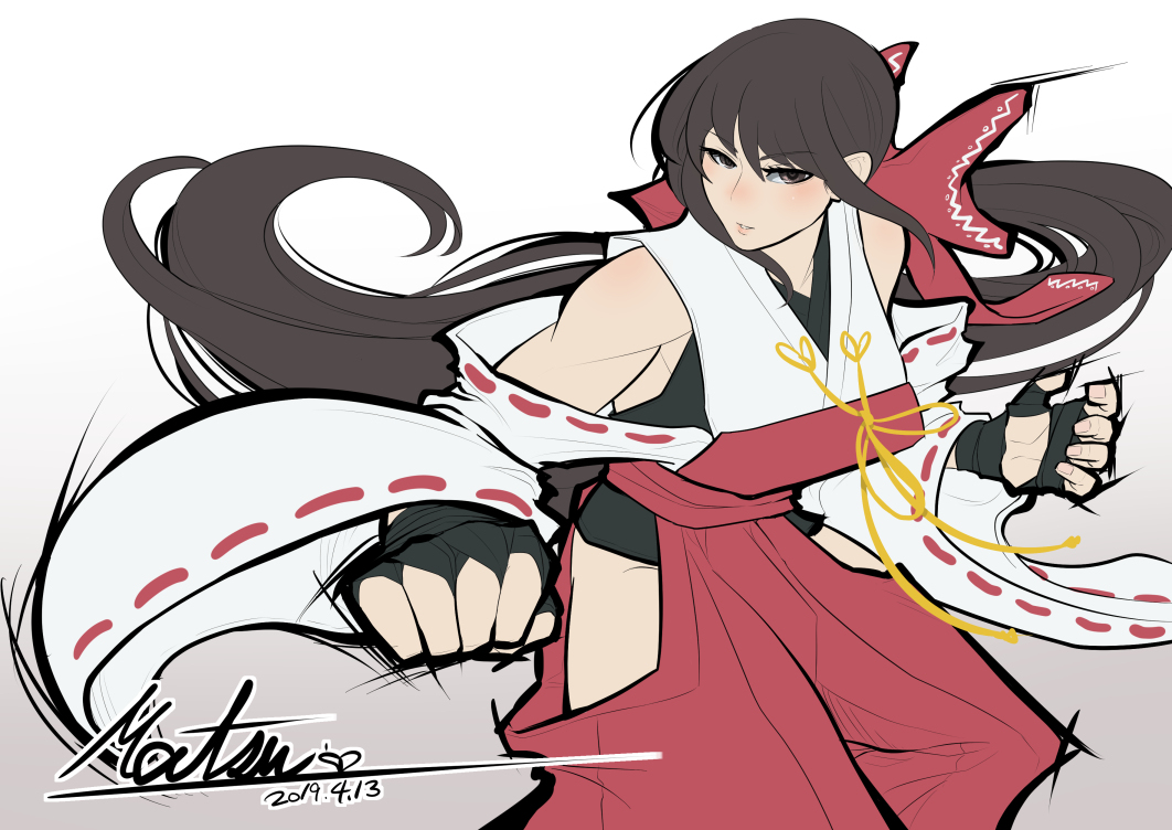 This is a pixiv picture whose title is 先代博麗の巫女.