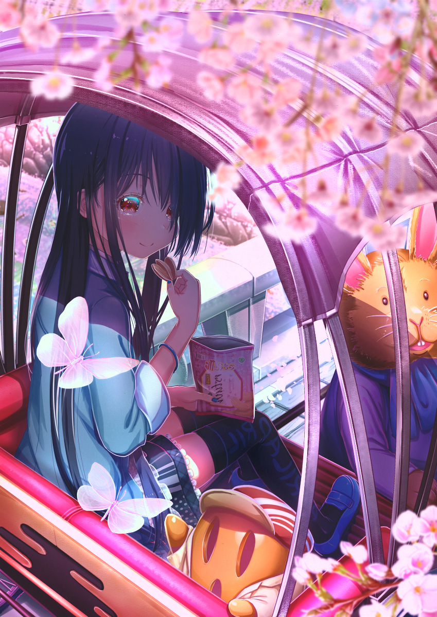 This is a pixiv picture whose title is さくらとひらひら.