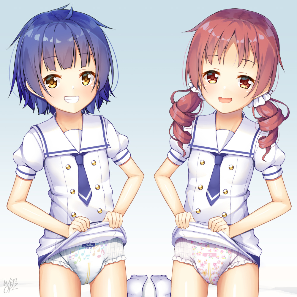 This is a pixiv picture whose title is おむつ、マヤメグ.