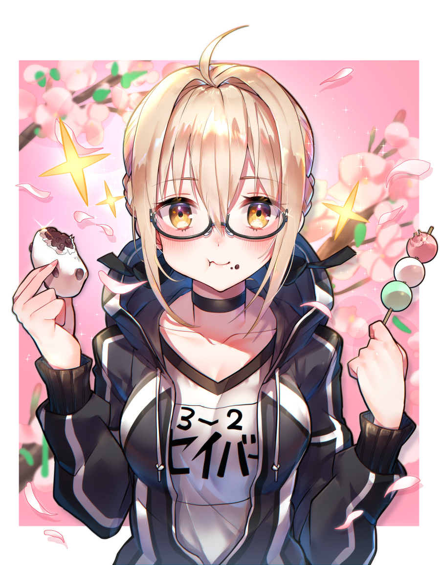 This is a pixiv picture whose title is 花より団子。.