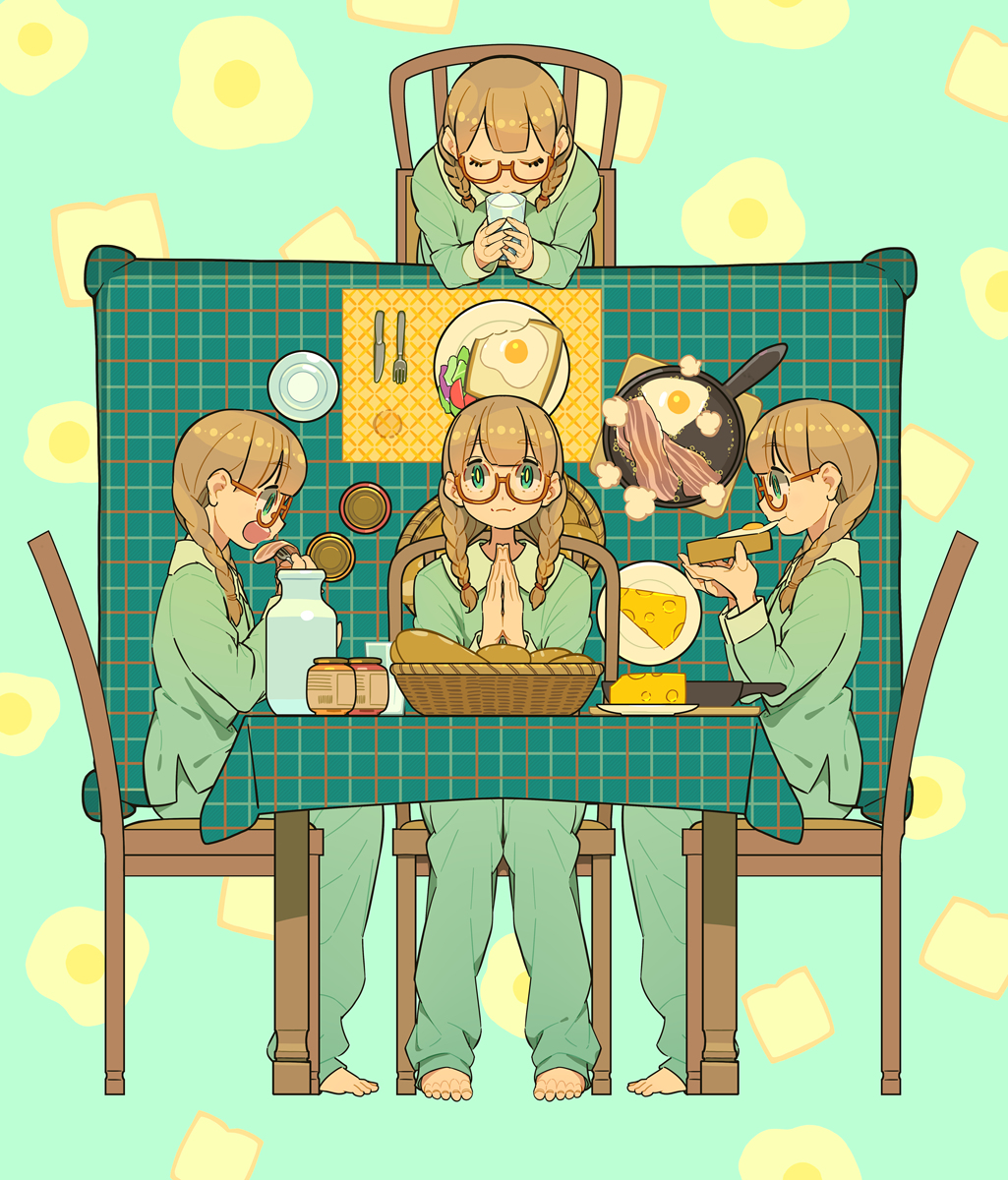 This is a pixiv picture whose title is 朝食.