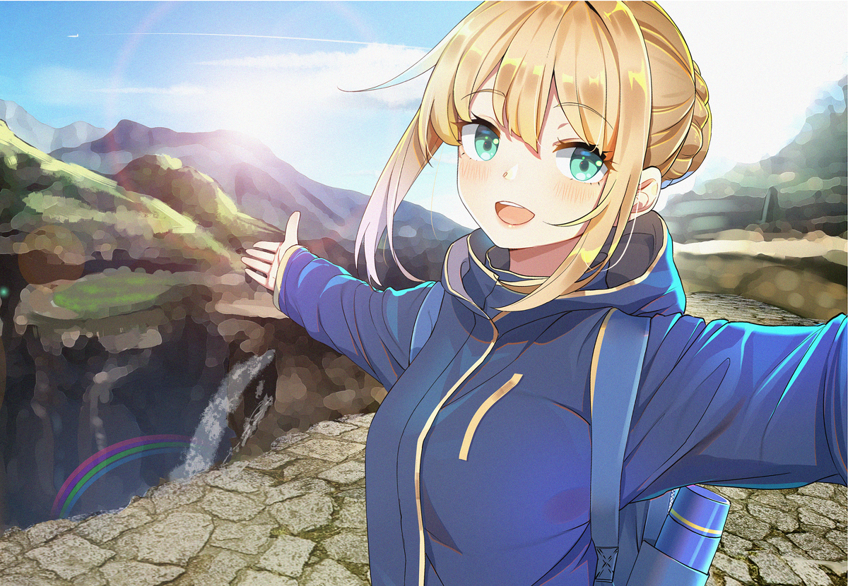 This is a pixiv picture whose title is saber.
