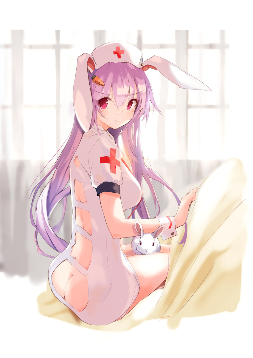 This is a pixiv picture whose title is ウサみみナース、イナバ.