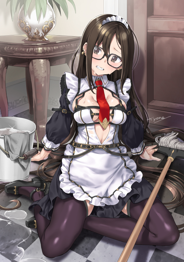 This is a pixiv picture whose title is メイドをさせられてる虞美人.