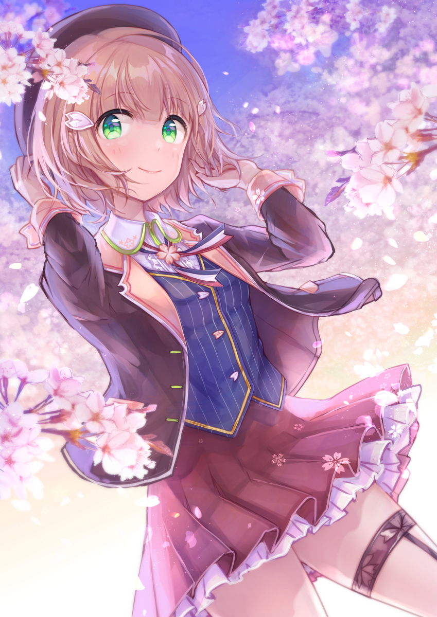 This is a pixiv picture whose title is 🌸桜風🌸.