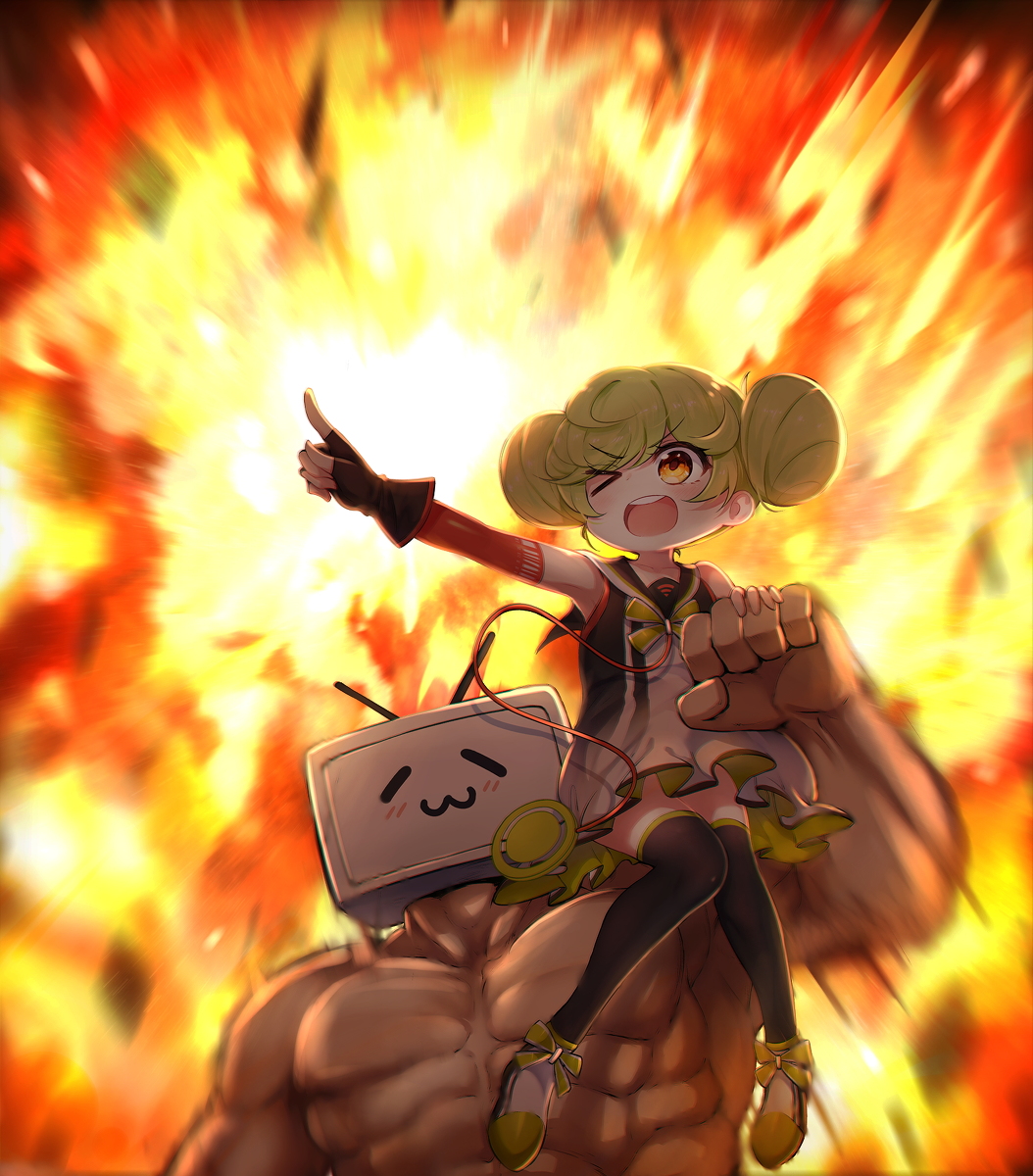 This is a pixiv picture whose title is 爱酱B站百万粉丝贺图~~~.