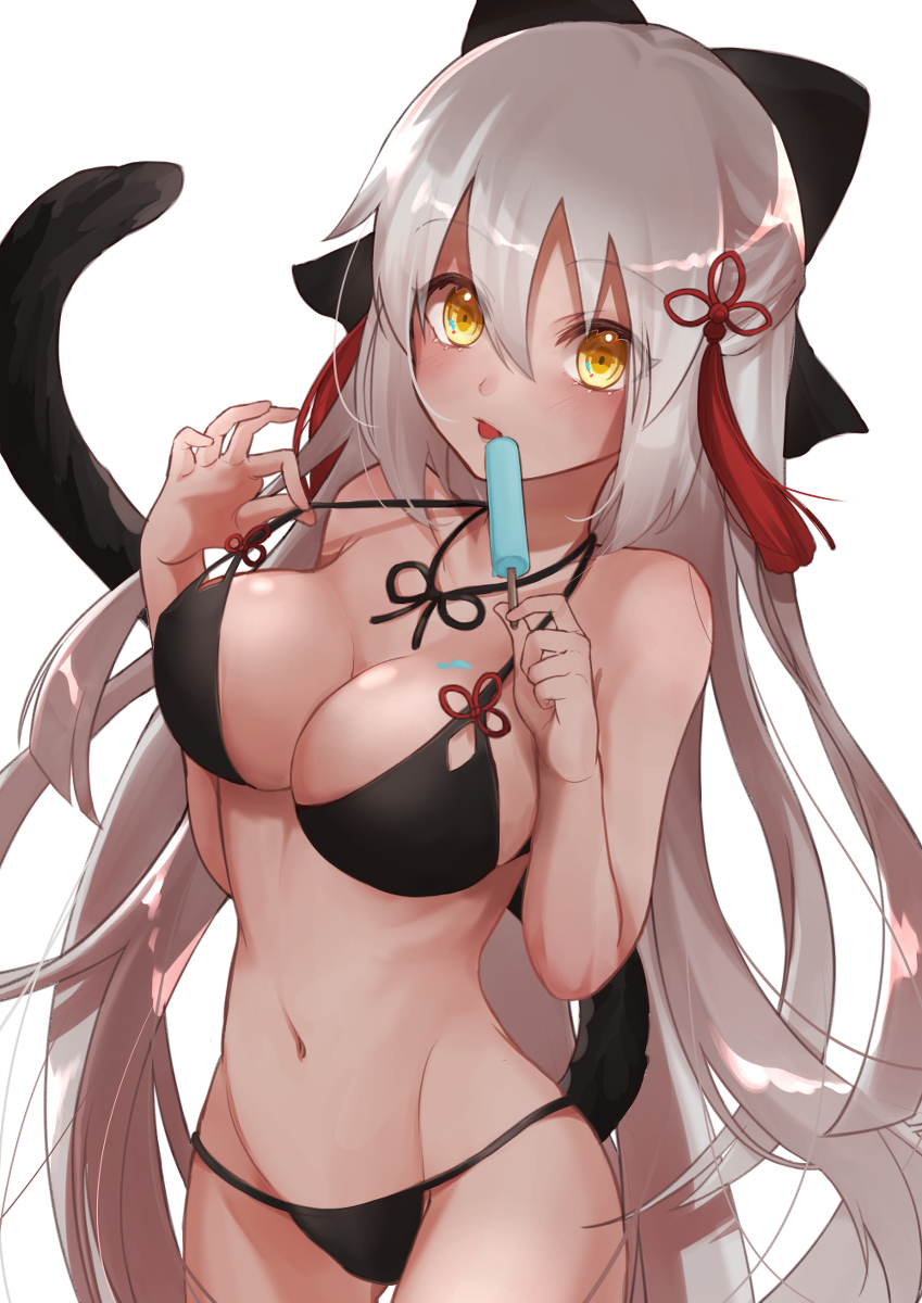 This is a pixiv picture whose title is 猫耳水着オル田.