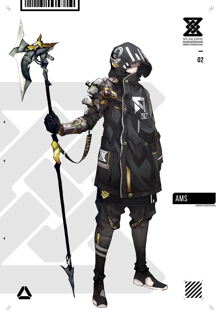 This is a pixiv picture whose title is Armored Techwear [Axe].