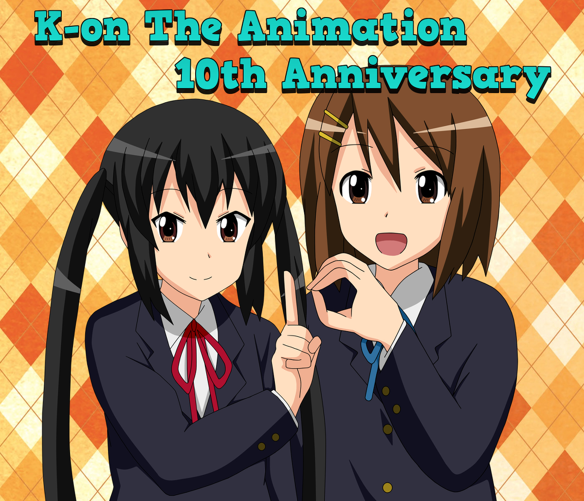 This is a pixiv picture whose title is けいおん！アニメ放送10周年.