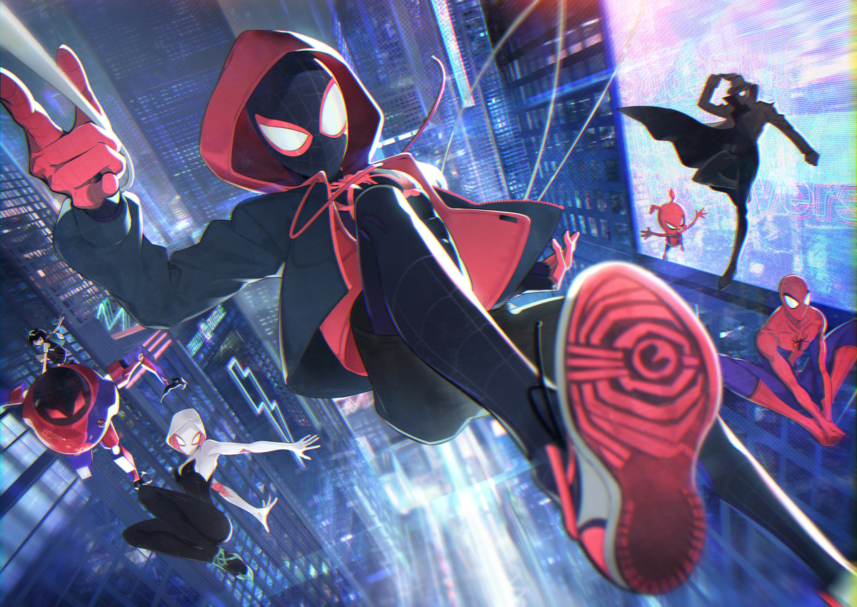 This is a pixiv picture whose title is Spider-Man: Into the Spider-Vers.