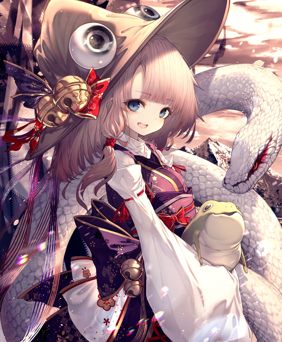 This is a pixiv picture whose title is 夕暮れの諏訪子様.