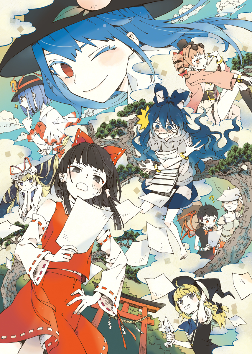 This is a pixiv picture whose title is 有頂天挑戦状散開図.