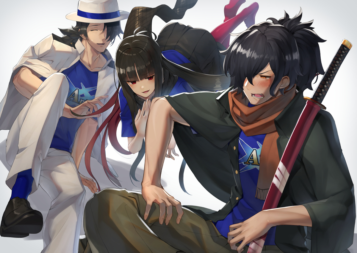 This is a pixiv picture whose title is 「お揃いだね。以蔵さん。」.
