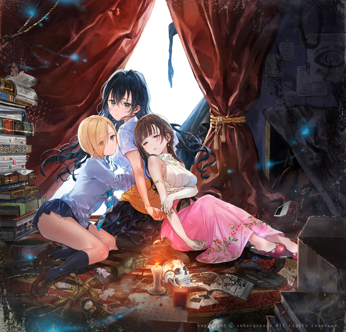 This is a pixiv picture whose title is 平成最後の百合ゲーム『クダンノフォークロア』本日発売！.