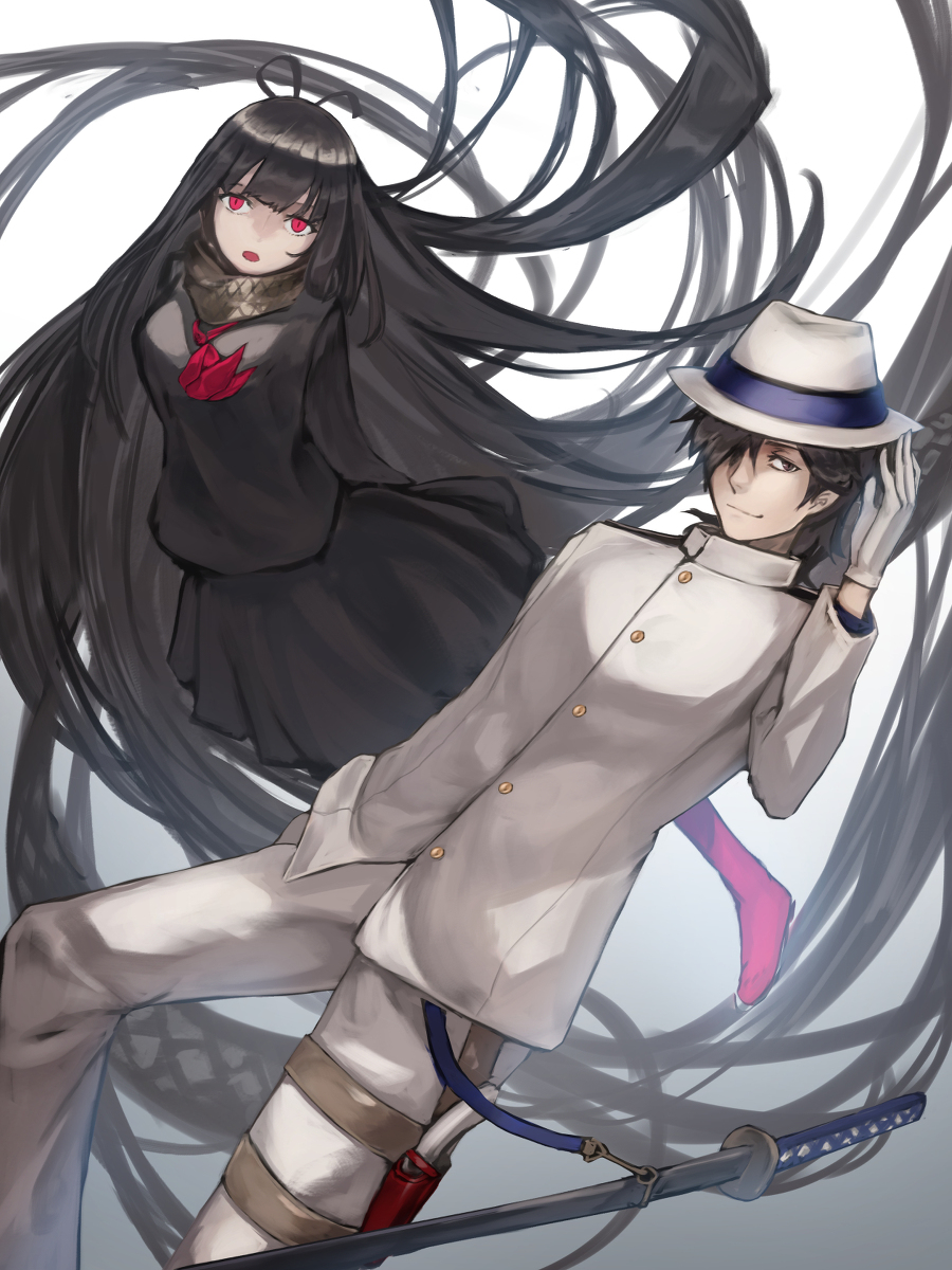 This is a pixiv picture whose title is 坂本龍馬＆お竜さん.