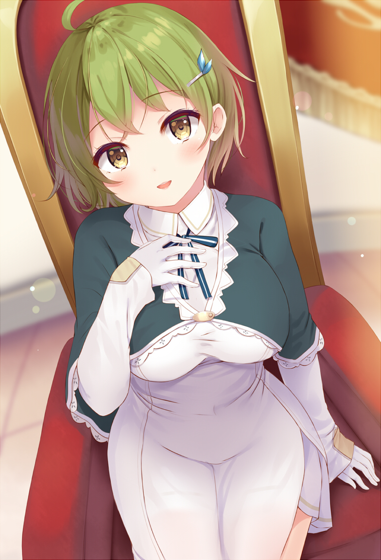This is a pixiv picture whose title is 緑髪娘のお母さん.