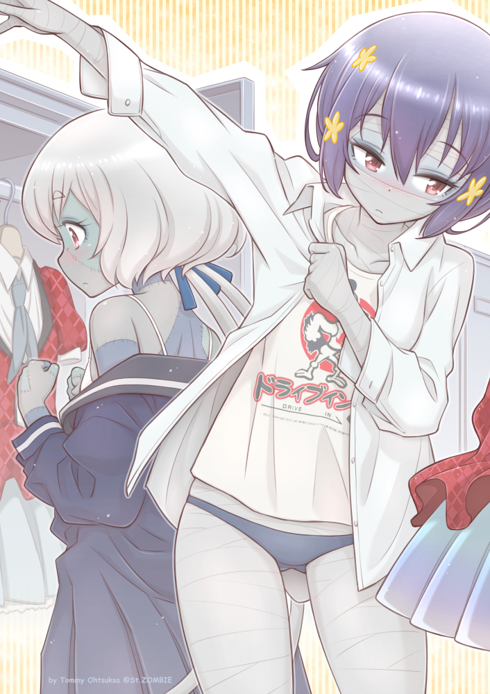 This is a pixiv picture whose title is 純愛更衣室.
