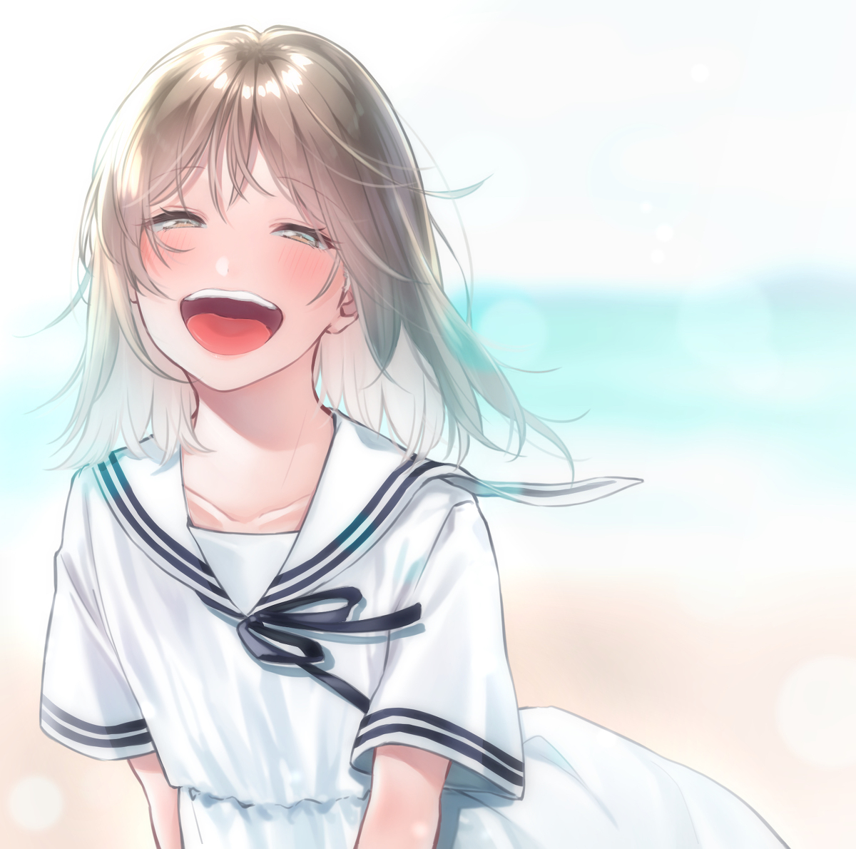 This is a pixiv picture whose title is 夏の匂い、君の笑顔を思い出す。.