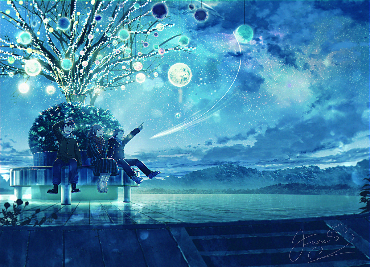 This is a pixiv picture whose title is 僕らだけのイルミネーション.