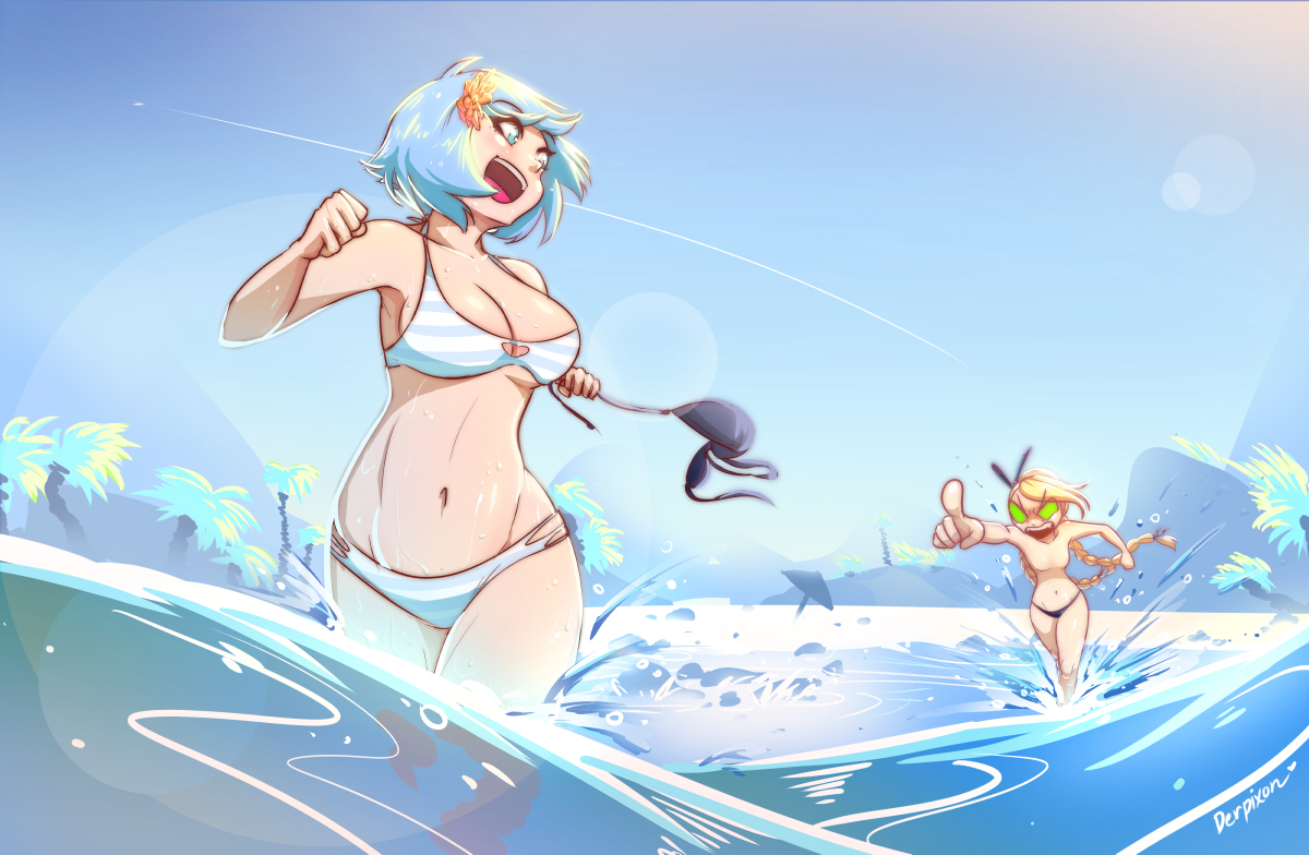 This is a pixiv picture whose title is Summer Blue.