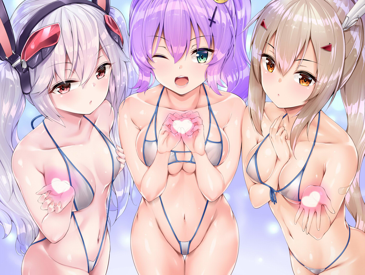 This is a pixiv picture whose title is 健康的な初期艦三人娘.