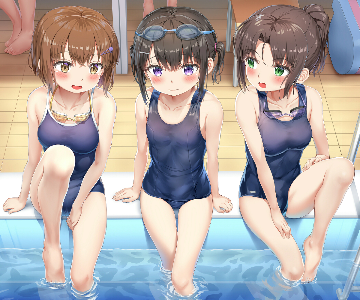 This is a pixiv picture whose title is スク水欲張りセット.