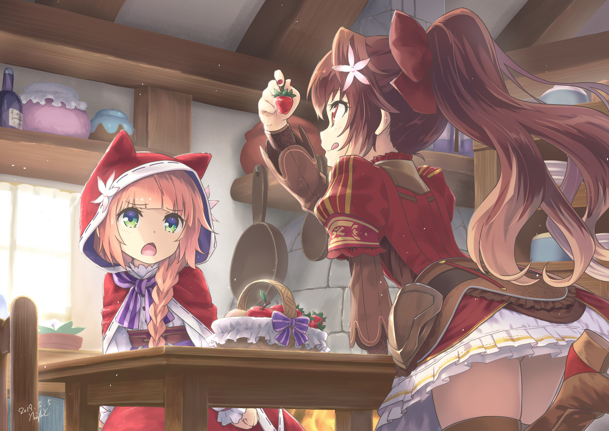 This is a pixiv picture whose title is スカーレットと赤ずきん.