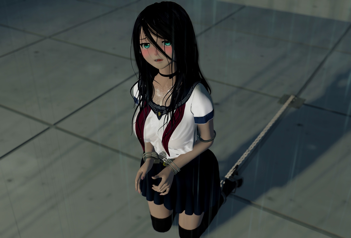 This is a pixiv picture whose title is 囚われの少女 ３.