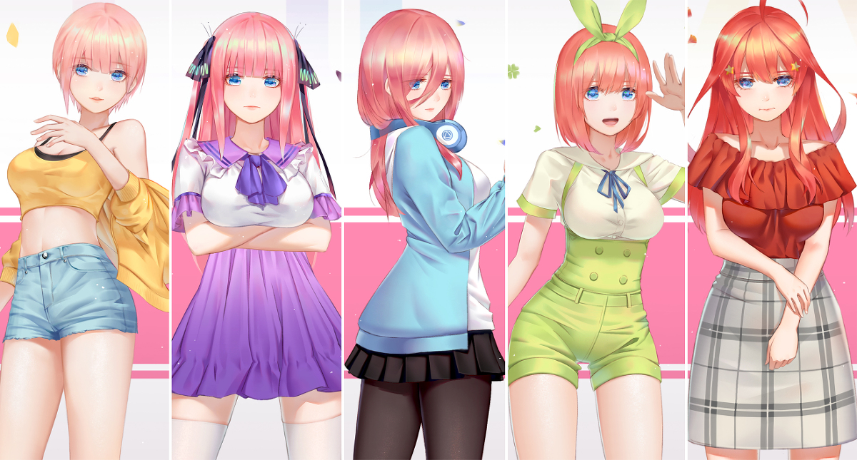 This is a pixiv picture whose title is 五等分の花嫁.