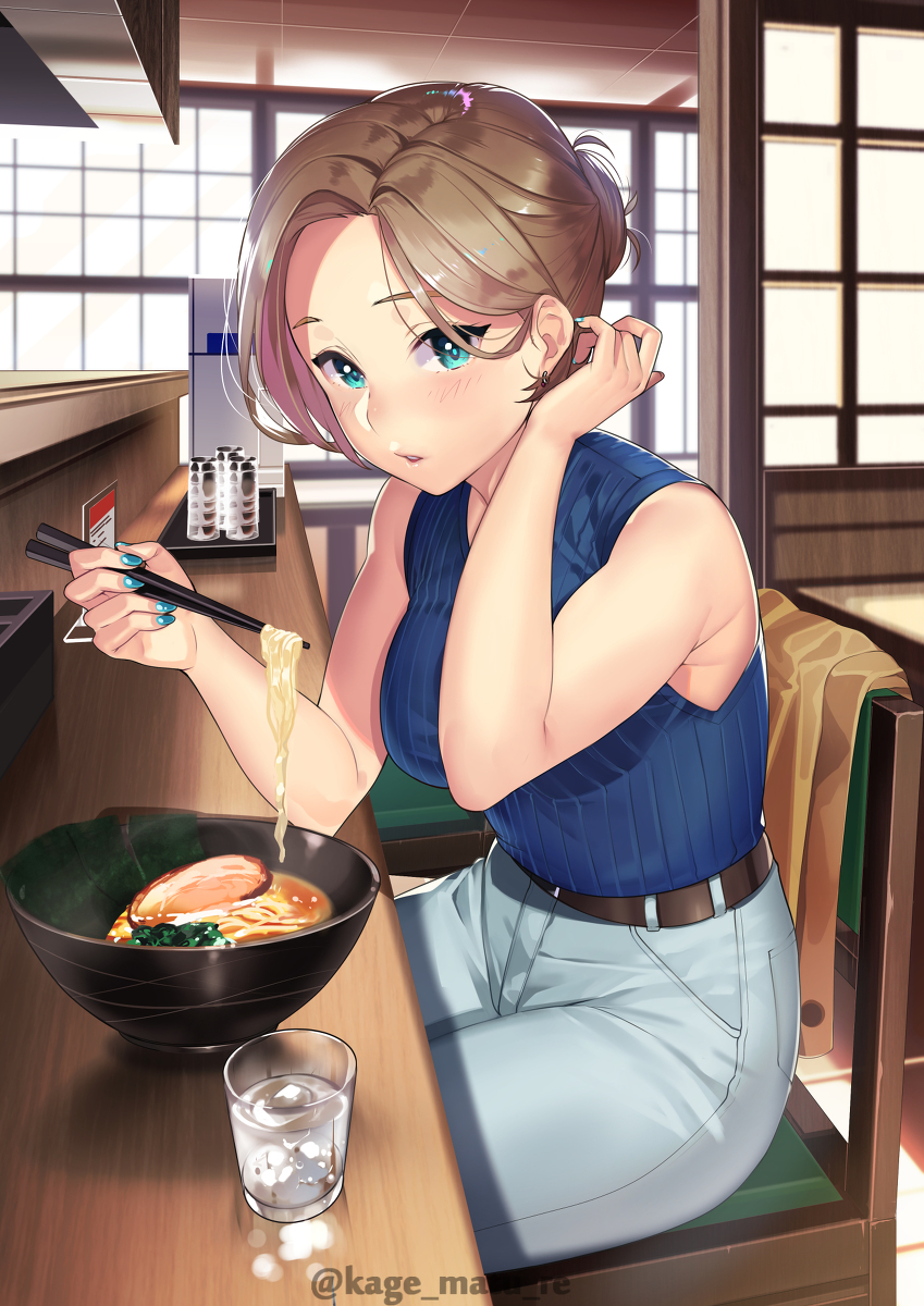 This is a pixiv picture whose title is ラーメン好き。.