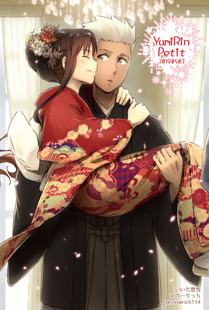 This is a pixiv picture whose title is 弓凛プチ企画　三作家合同ポストカード.