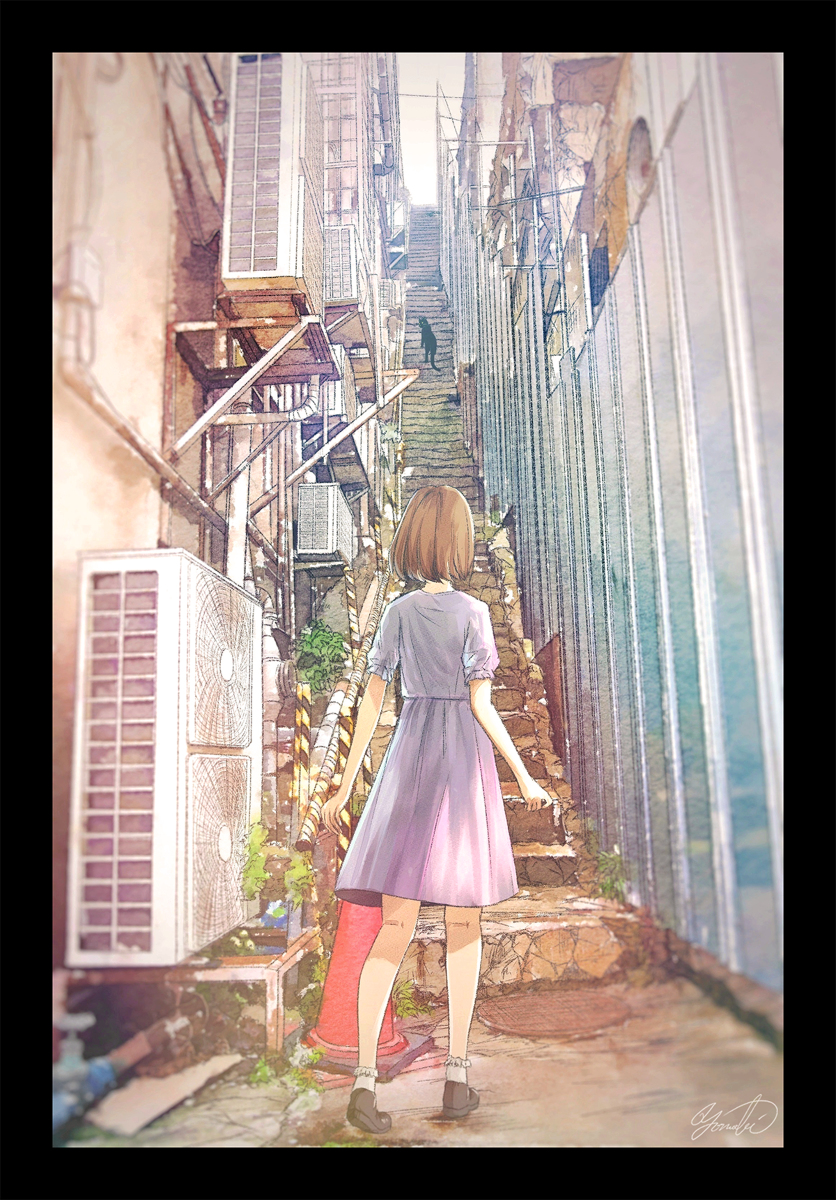 This is a pixiv picture whose title is 路地裏に誘われて.