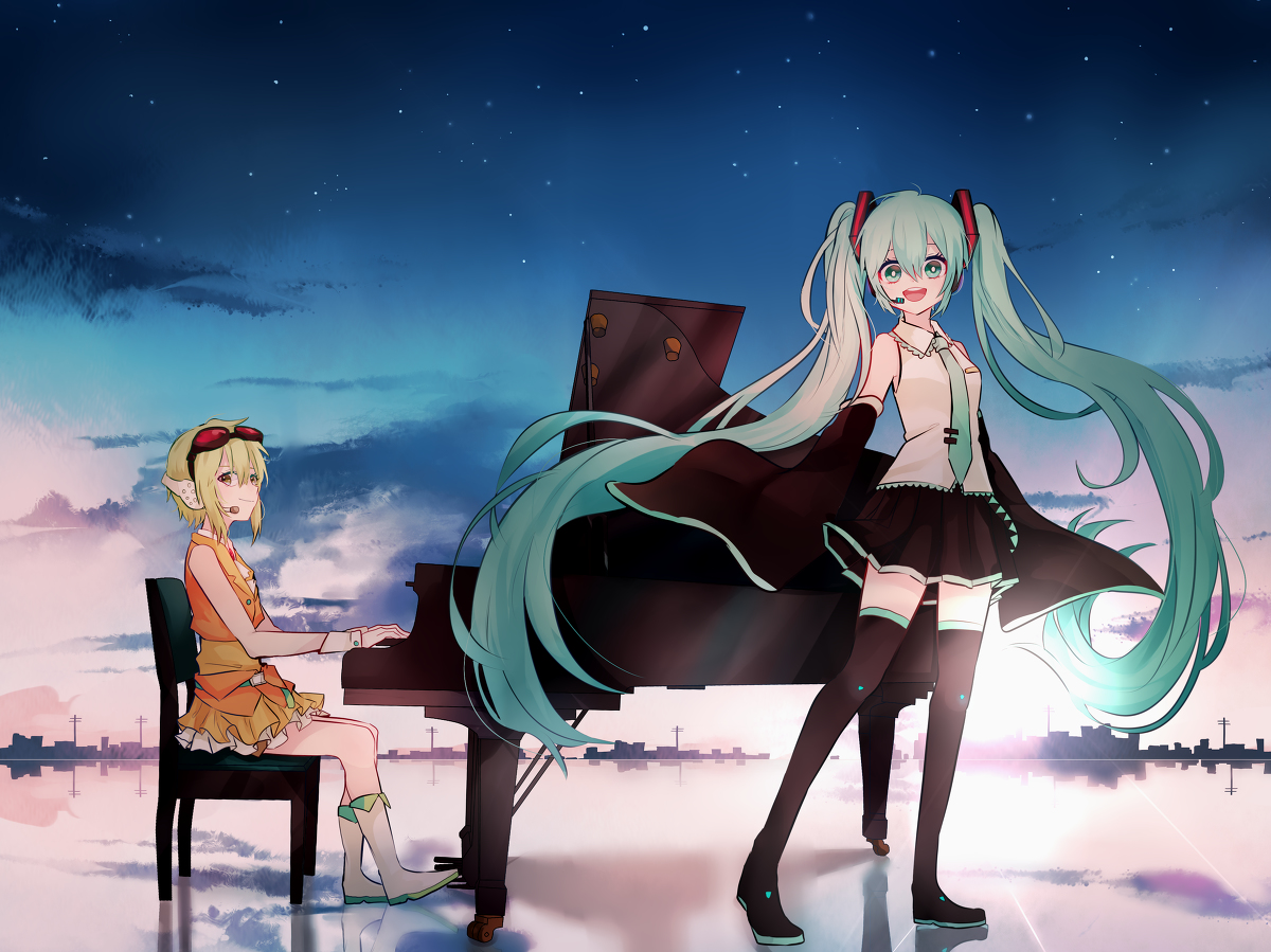 This is a pixiv picture whose title is GUMIKU GUMI x 初音ミク log7.