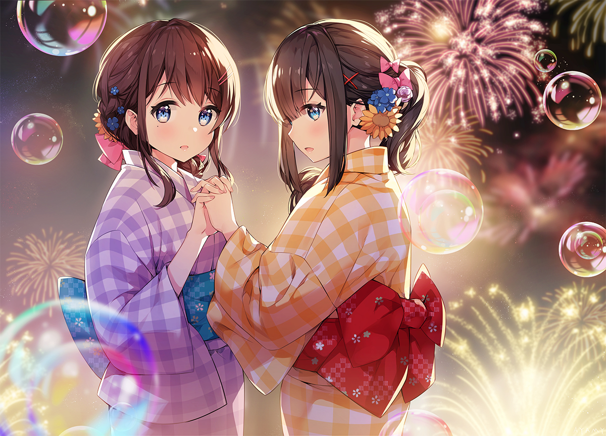 This is a pixiv picture whose title is 花火.