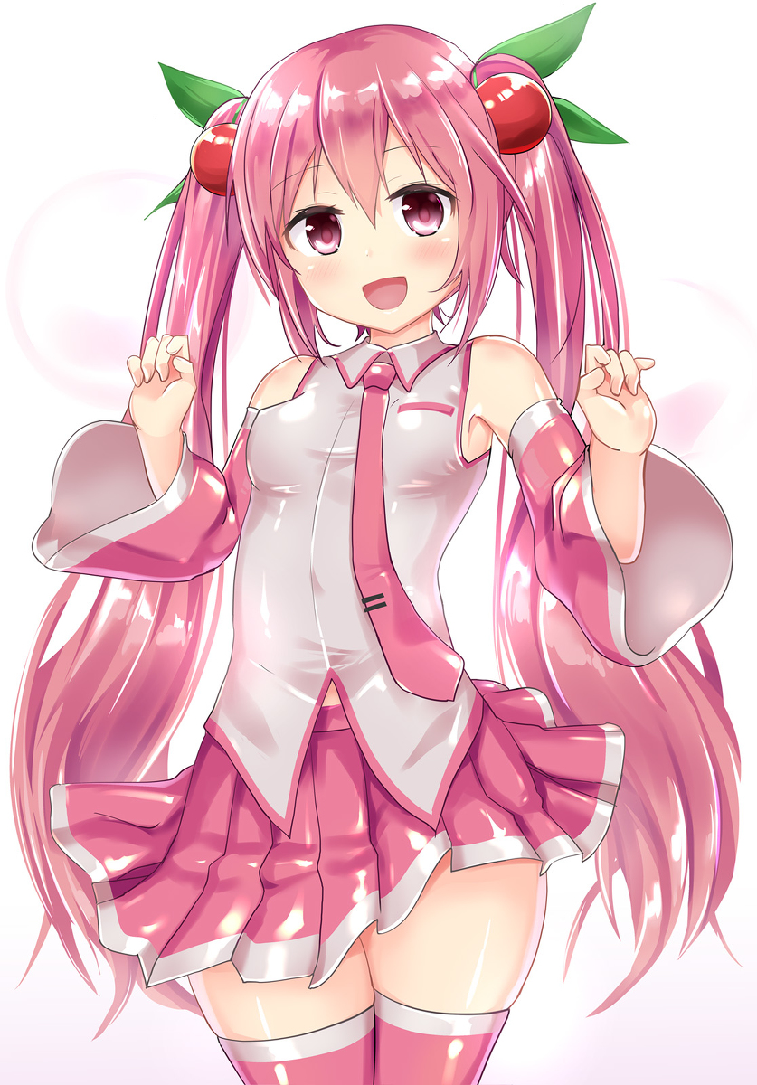 This is a pixiv picture whose title is 桜ミク.