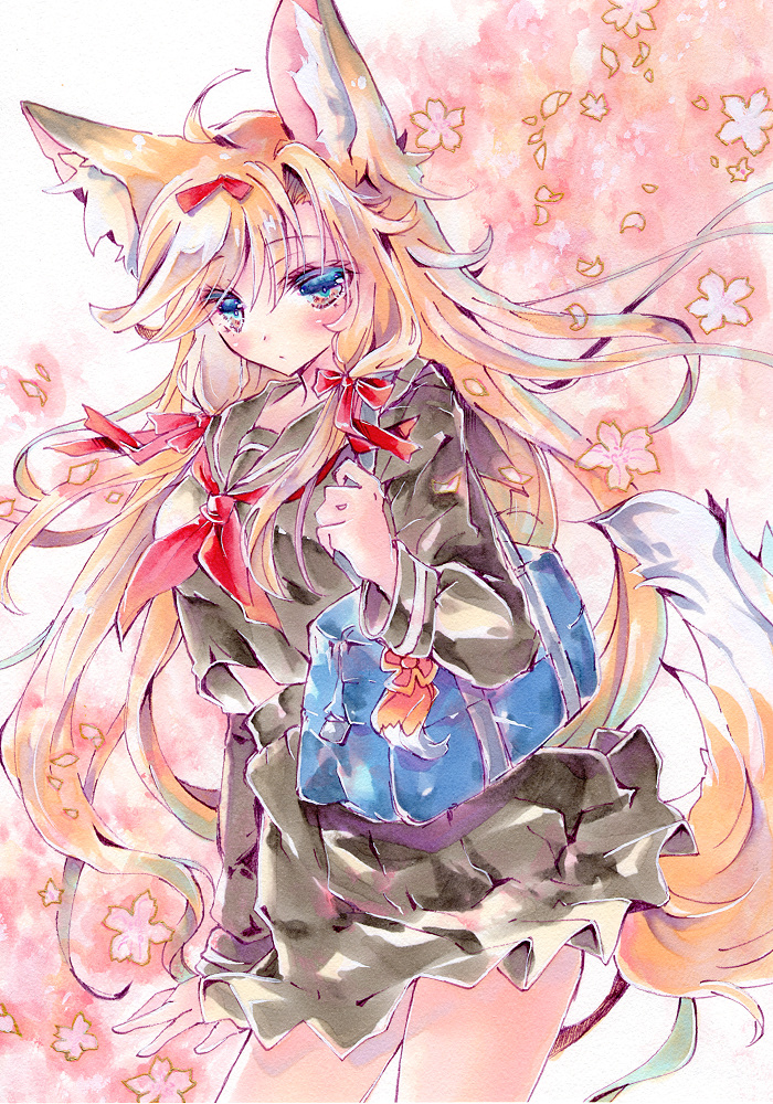 This is a pixiv picture whose title is 桜きつねさん.