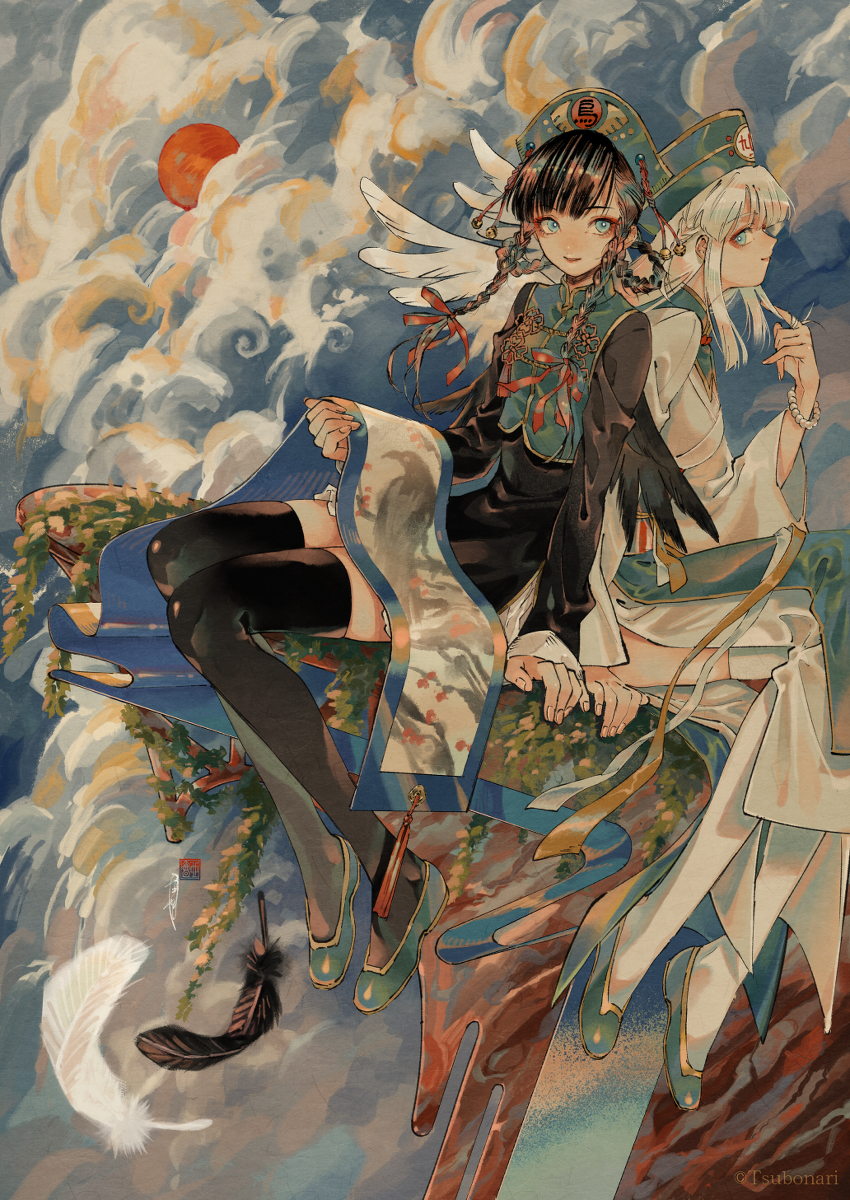 This is a pixiv picture whose title is 鴉屋と鳩屋.