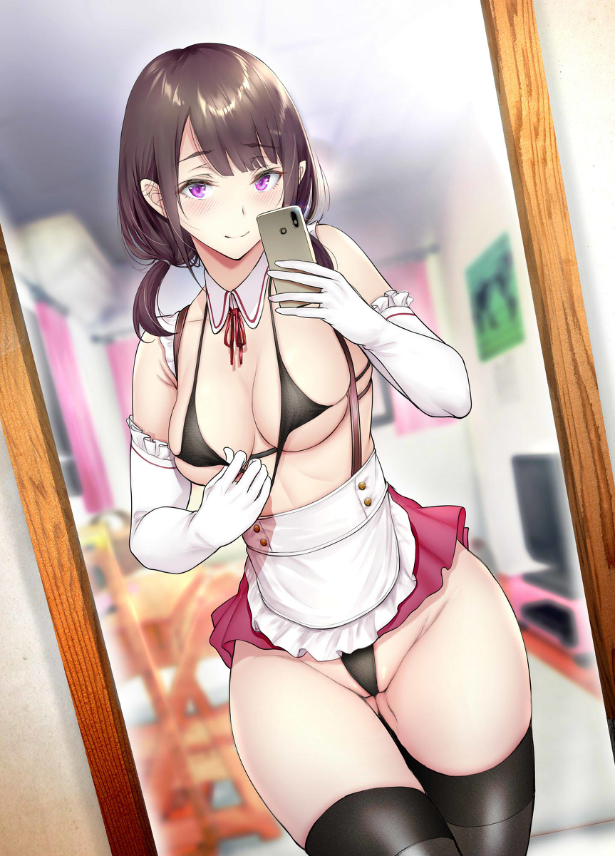 This is a pixiv picture whose title is 気になる男子に頼まれ自撮り画像をしぶしぶ送っているうちに、すっ～.