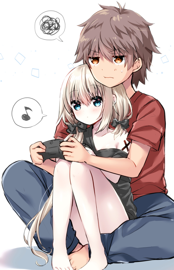 This is a pixiv picture whose title is ティアちゃんとカイくんがゲームしてるとこ.