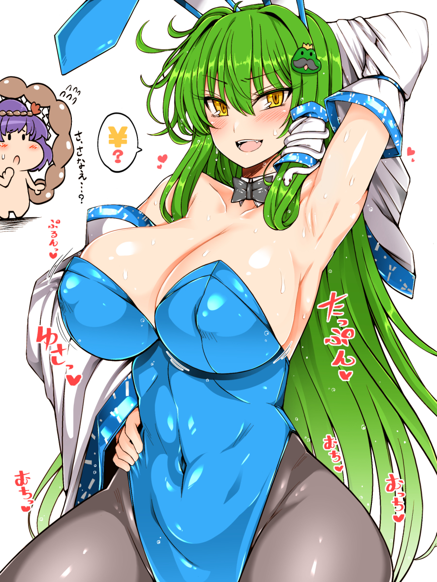 This is a pixiv picture whose title is あ！バニー早苗さんだ！.