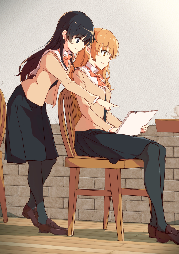 This is a pixiv picture whose title is 燈子と沙弥香.