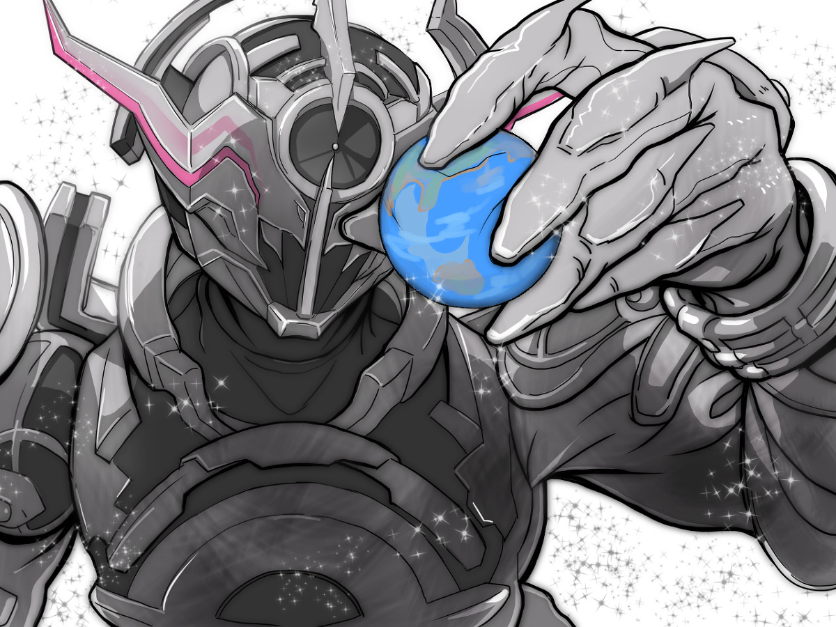 This is a pixiv picture whose title is 仮面ライダーエボルブラックホールフォーム.