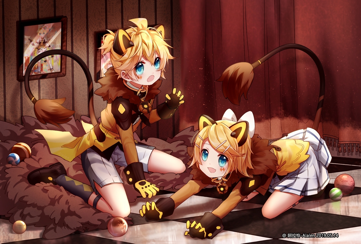 This is a pixiv picture whose title is 黄毛狮子休息室.