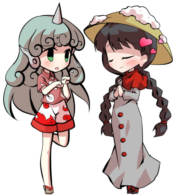 This is a pixiv picture whose title is 仲睦まじき石像コンビ.