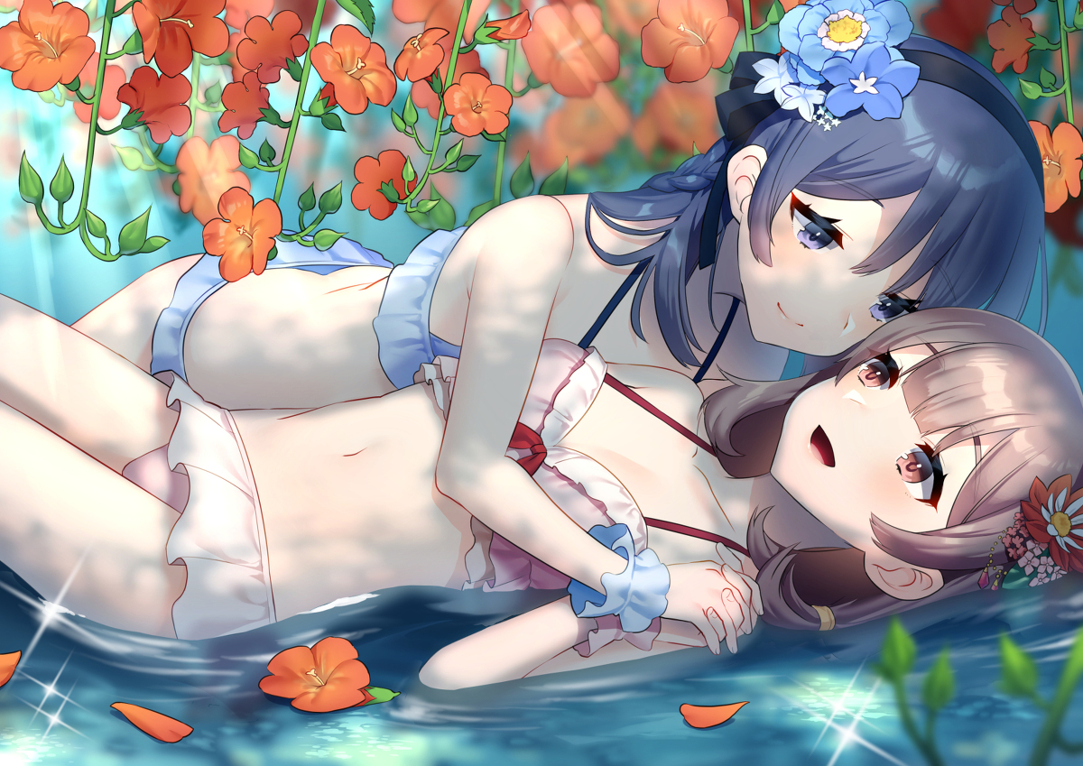 This is a pixiv picture whose title is 2人だけの花園.