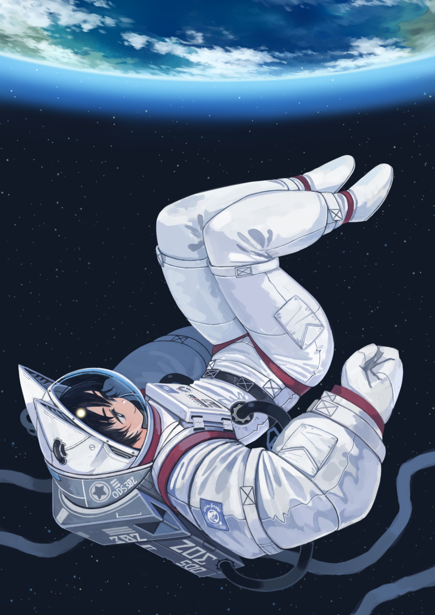 This is a pixiv picture whose title is 宇宙遊泳.