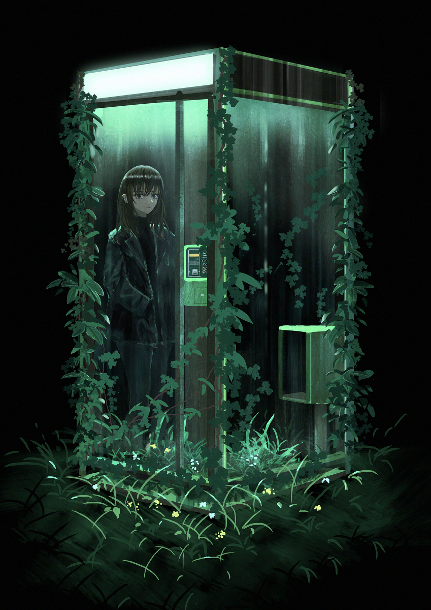 This is a pixiv picture whose title is 電話ボックス.